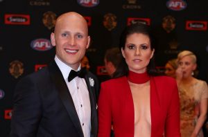 Gary Ablett and wife Jordan on the red carpet at the Brownlow.