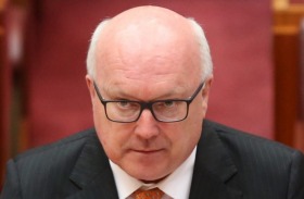 Attorney-General Senator George Brandis makes a statement to the Senate at Parliament House in Canberra on Monday 28 ...