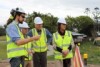 NSW Primary Industries Minister Niall Blair, Bellingen Shire Mayor Mark Troy and Member for Oxley Melinda Pavey in high-vis