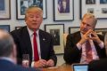 President-elect Donald Trump held meeting with Arthur Sulzberger Jr., right, publisher of the <i>New York Times</i>, ...