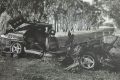 The car in which Micaela Henderson and her friend crashed into a tree in country Victoria.