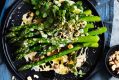 Asparagus and hazelnut salad with creamy dressing.