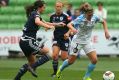 Melbourne City's Stephanie Catley on the way to City's 3-0 defeat of Melbourne Victory on Sunday.