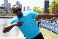 Lightning Down Under: Usain Bolt in Melbourne on Friday.