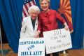 Jerry Emmett with Hillary Clinton after she cast her ballot.