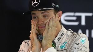 Emotional: Rosberg was overcome after the race.