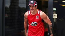 MELBOURNE, AUSTRALIA - NOVEMBER 16:  Jake Carlisle of the Saints arrives to speak to media during a St Kilda Saints AFL ...