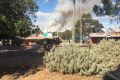 Fire burning in Toodyay on Saturday.