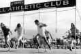 Jean Louis Ravelomanantsoa (right) won the Stawell Gift in 1975 from Peter Marks (left) and Murray McGregor (second from ...