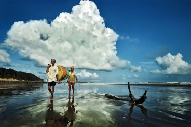 Returning home after the overnight fishing at Bay of Bengal.