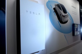 The Tesla Powerwall 2 Battery in Tesla's Chadstone retail store.