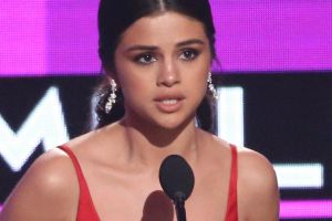 Selena Gomez accepts the award favourite female artist pop/rock at the American Music Awards.