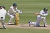 Quinton de Kock plays a shot against Australia in the first Test at the WACA