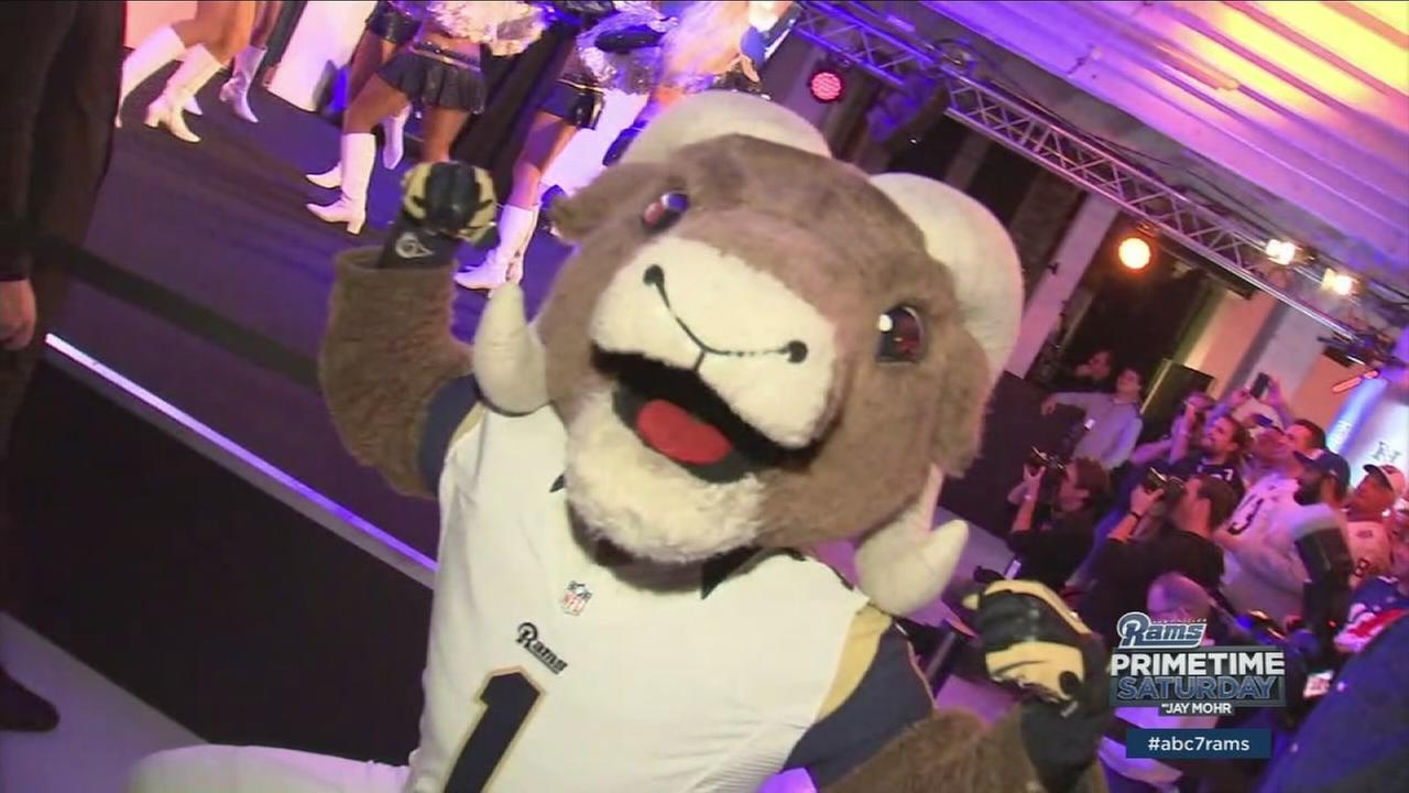 Rampage the Los Angeles Rams mascot is shown in London during an event on Saturday, Oct. 22, 2016.