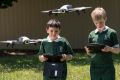 Mitcham Primary School students Jack and Aidan have been programming drones as part of the school's innovative STEM program.