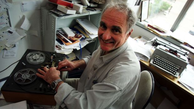 Radio National science show presenter Robin Williams in his ABC Radio office in Ultimo.