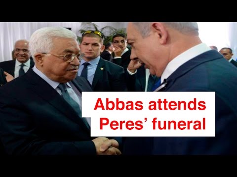 Palestinian President Mahmoud Abbas attends funeral of Shimon Peres