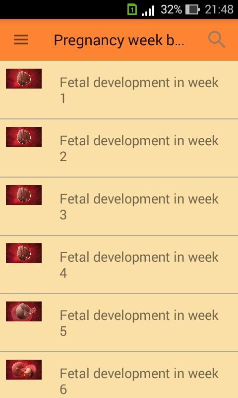    Pregnancy week by week- screenshot  