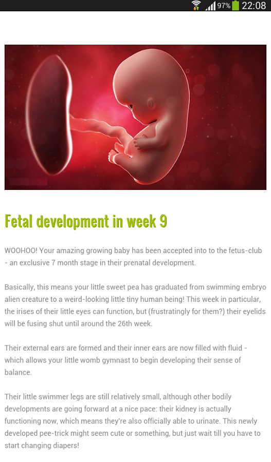    Pregnancy week by week- screenshot  