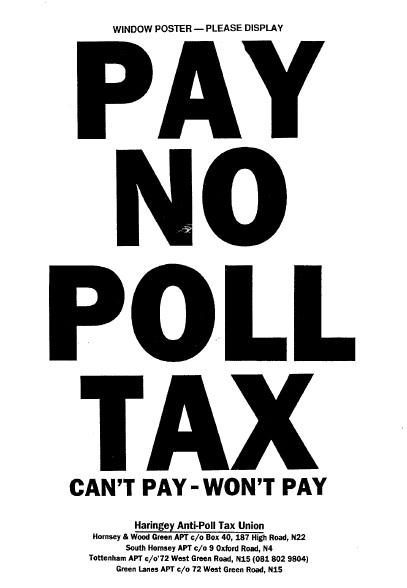 Haringey anti-poll tax poster