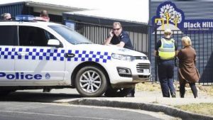 Police at Black Hill Primary School. 