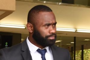 Semi Radradra leaves Parramatta Local Court on Wednesday. 