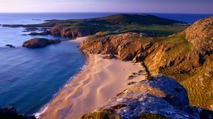 Evening light on Boyeeghter Strand, Ireland.