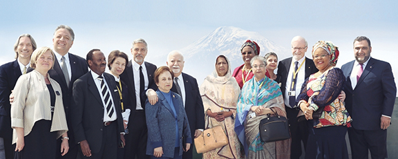 2015 Aurora Prize recipient and nominees with Aurora Humanitarian Initiative Co-Founder Noubar Afeyan (Photo: Aurora Prize)