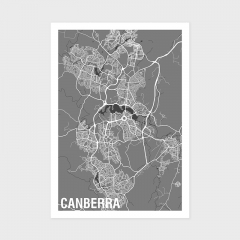 Canberra Two-tone Map Print