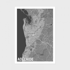 Adelaide Two-tone Map Print