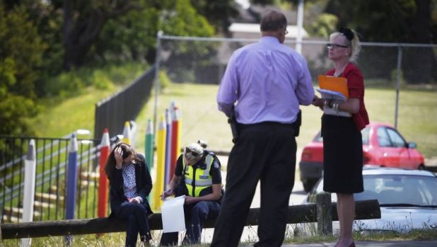 Police at Black Hill Primary School.