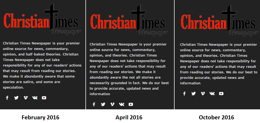 screen captures of so-called Christian Times