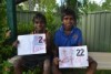 Halls Creek boys with football jumper designs