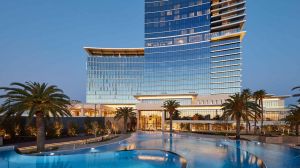 The hotel's lagoon-like swimming area.