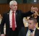 Senator Malcolm Roberts during a press conference at Parliament House Canberra on Tuesday. 