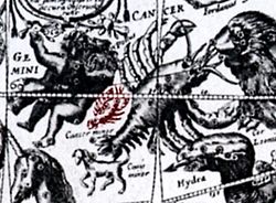 Detail from Atlas Coelestis, 1681