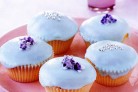 Glace-iced cupcakes with sugared...