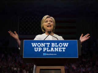 In Final Appeal to Voters, Clinton Changes Slogan to “Won’t Blow Up Planet”