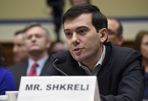 In this Feb. 4, 2016 file photo, pharmaceutical chief Martin Shkreli speaks on Capitol Hill in Washington, during the House Committee on Oversight and Reform Committee hearing on his former company's decision to raise the price of a lifesaving medicine.