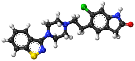 Ziprasidone ball-and-stick model.png