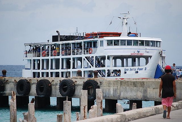 Above is the MV Super Shuttle Ferry 3 of Asian Marine Transport Corp. which was carried away by strong waves after the rope mooring it to the Sta. Fe port snapped. It ran aground in Hilantagaan islet of Bantayan Island.
(SOURCE: TRAVEL BLOG)