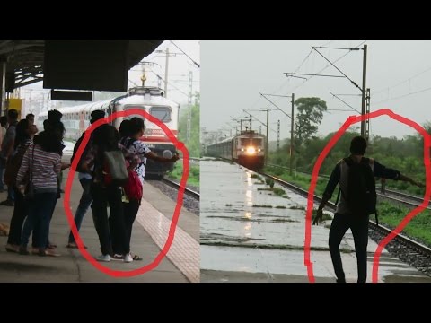 Silly Boy vs Silly Girl : STUPIDITY : Firozpur Janta Express vs Saurashtra Express : DON'T TRY THIS