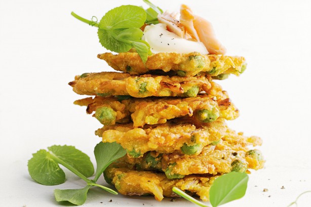 Indian-spiced pea fritters