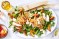 BBQ nectarine, chicken and asparagus salad
