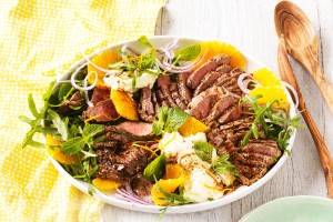 Lamb and orange rocket salad