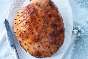 Orange and five-spice glazed ham