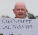 Harrison resident Colin Dalton wanting ACT Government to address the on street parking issues in Harrison. Photo Jay Cronan