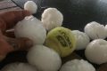 Hail the size of tennis balls fell at Kandanga, near the Sunshine Coast, on Thursday.