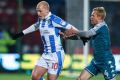 On loan: Manchester City's Aaron Mooy, left, playing for Huddersfield Town against Wigan Athletic in England's second tier.