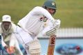 No fear: Sami Aslam of Pakistan bats during day five of the second Test match between New Zealand and Pakistan in Hamilton.